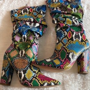 Women’s faux snake print boots